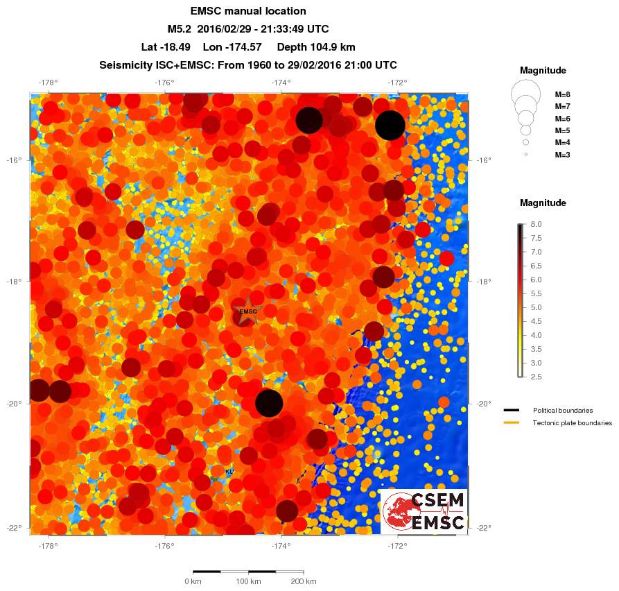 regional magnitude historical seismicity