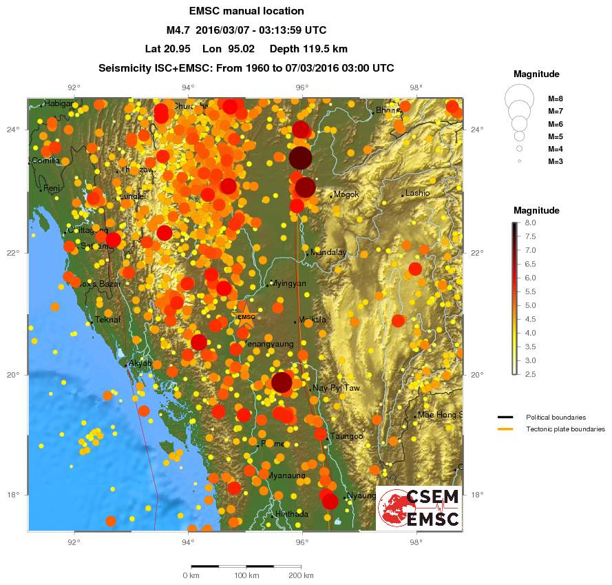 regional magnitude historical seismicity