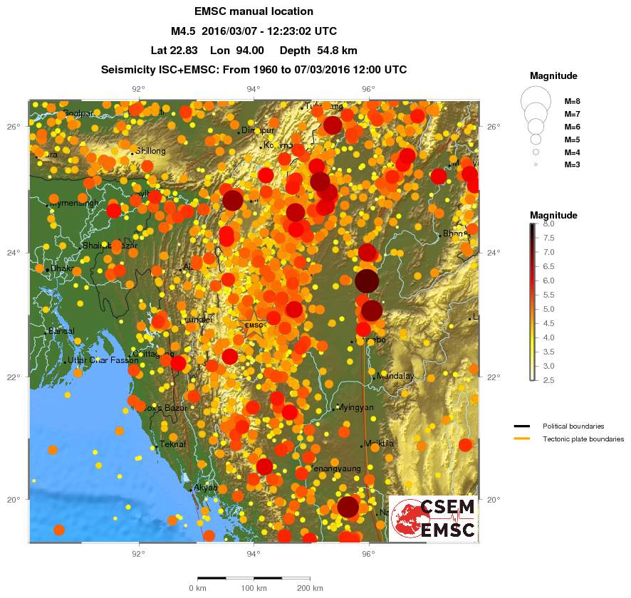 regional magnitude historical seismicity