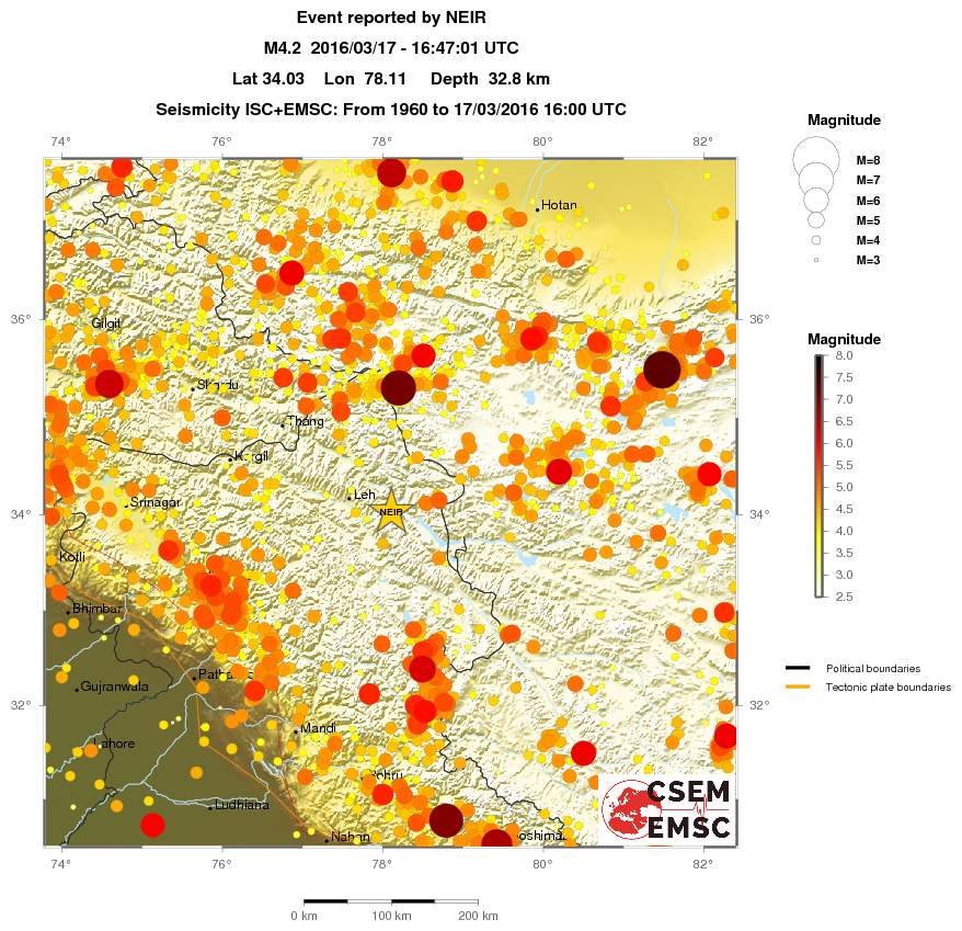 regional magnitude historical seismicity