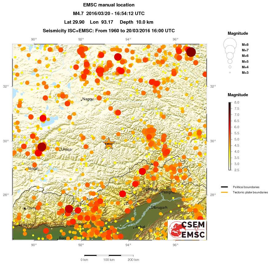 regional magnitude historical seismicity
