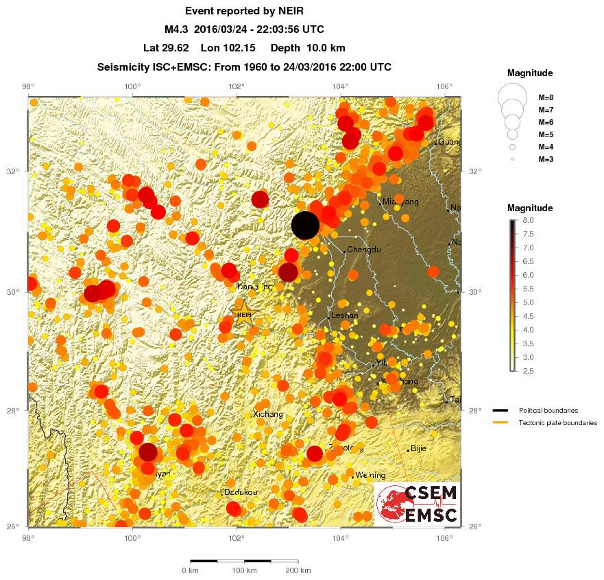 regional magnitude historical seismicity