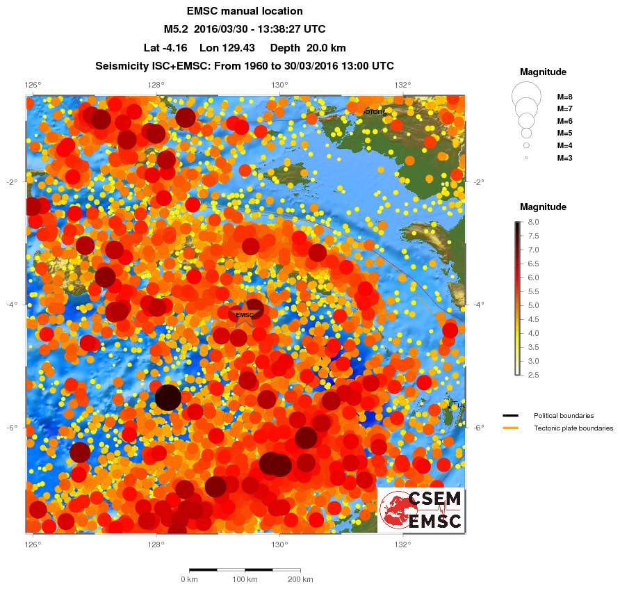 regional magnitude historical seismicity
