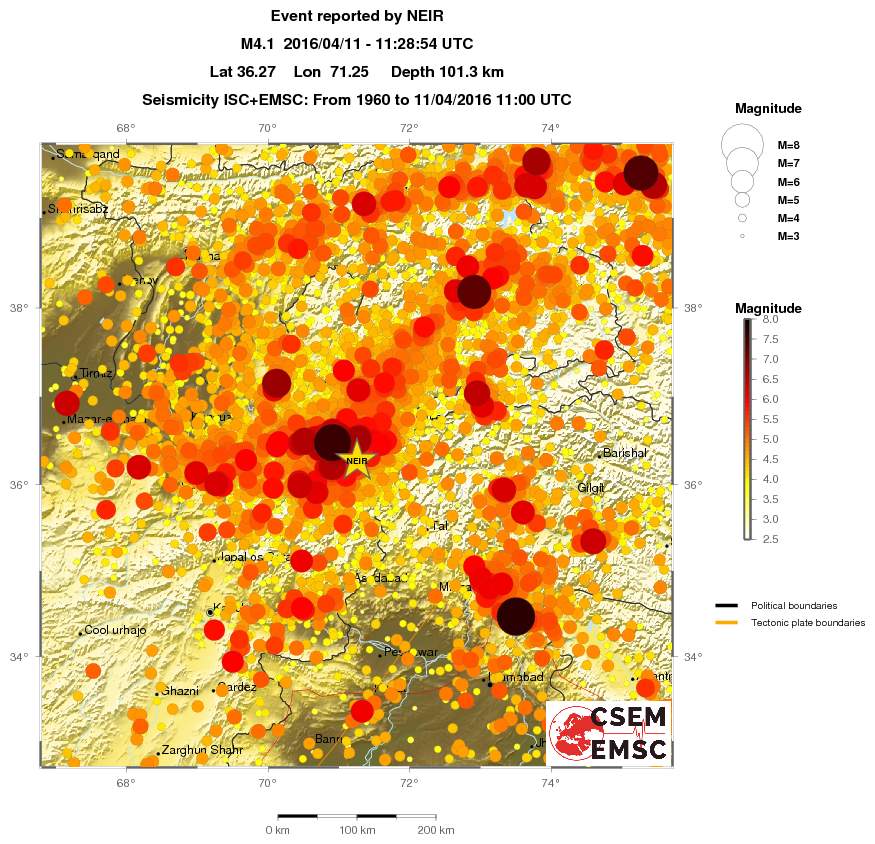 regional magnitude historical seismicity