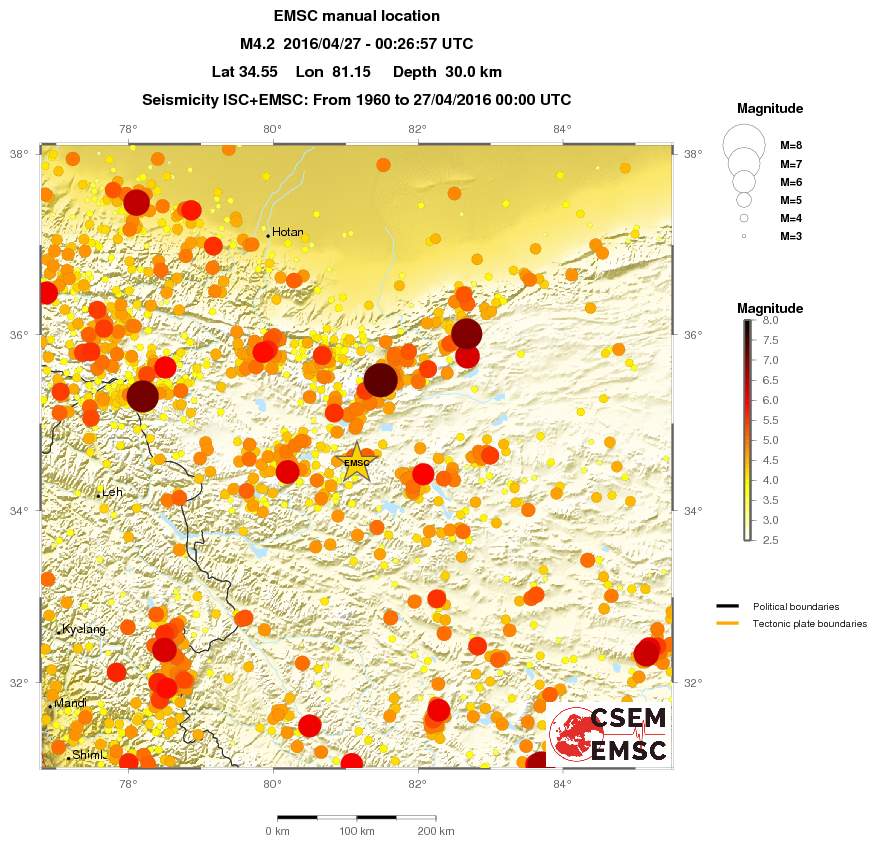 regional magnitude historical seismicity