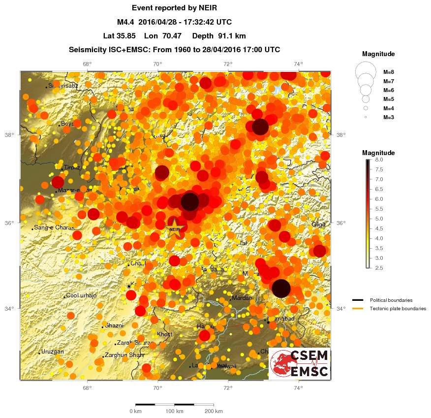 regional magnitude historical seismicity