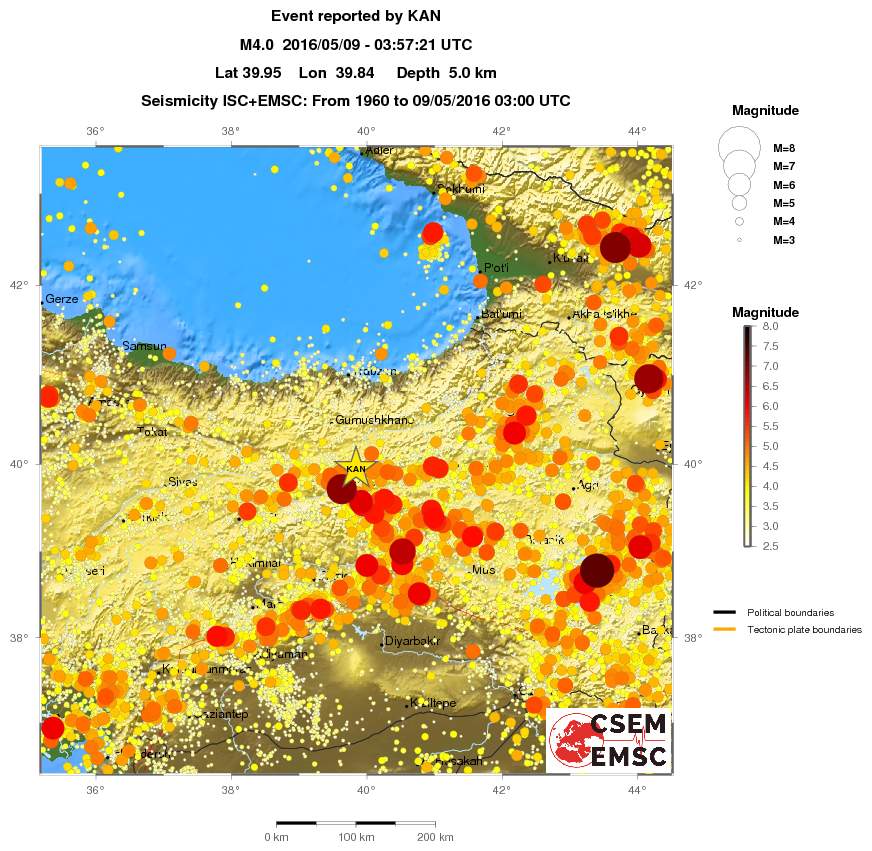 regional magnitude historical seismicity