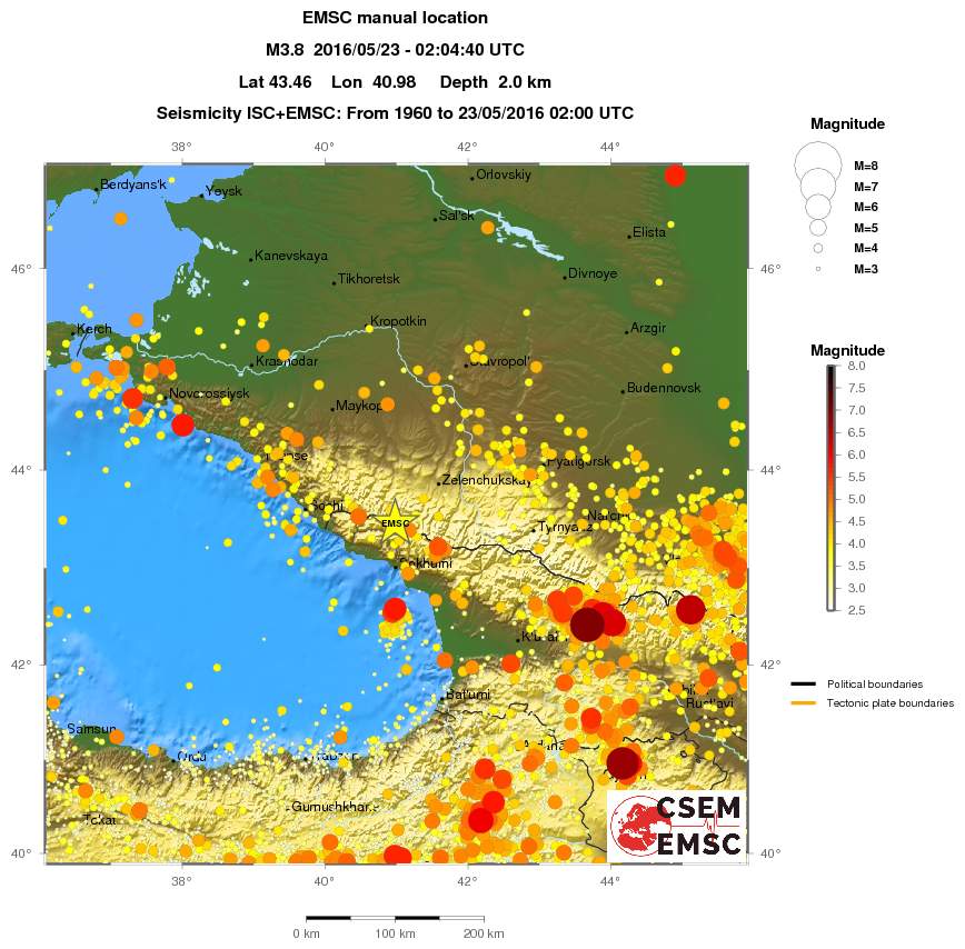 regional magnitude historical seismicity