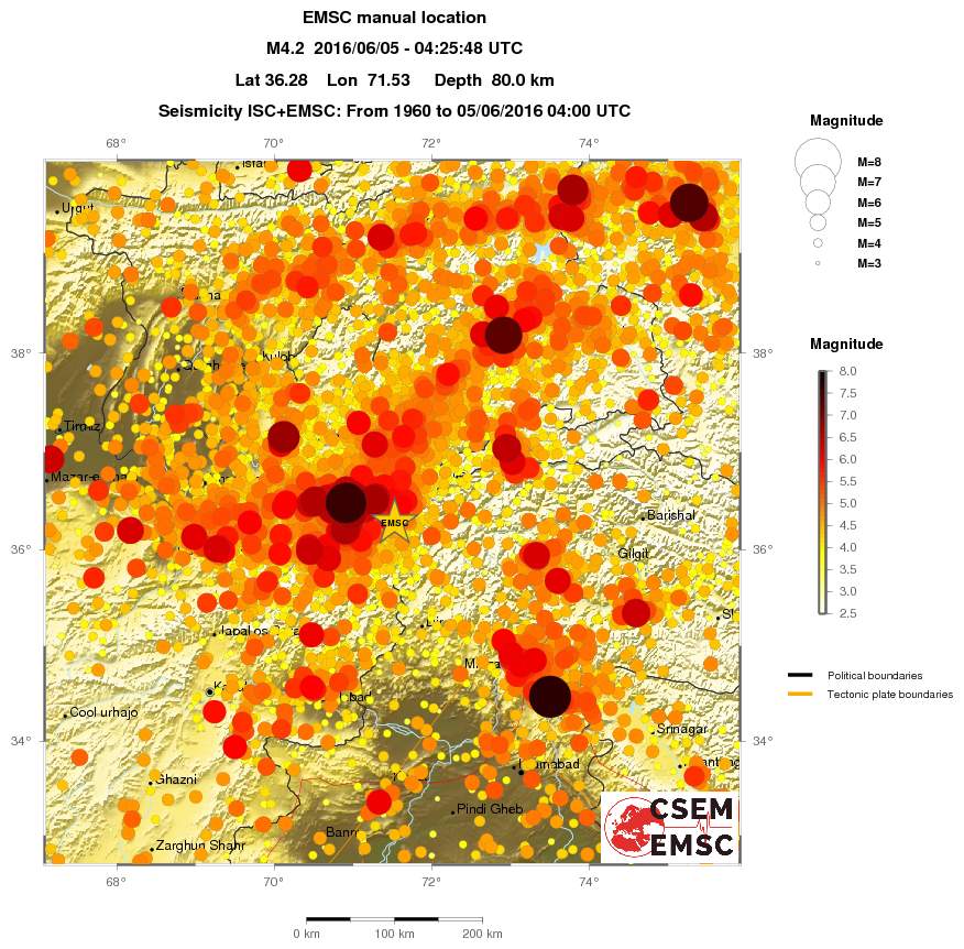 regional magnitude historical seismicity