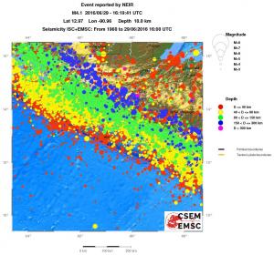 regional historical seismicity