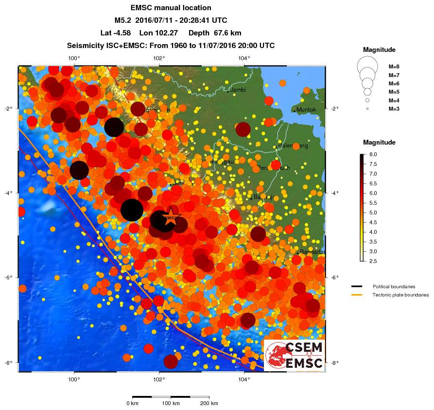 regional magnitude historical seismicity