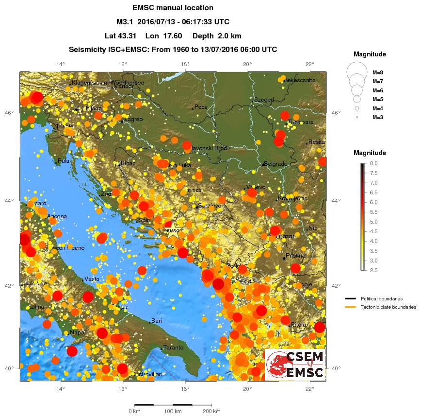 regional magnitude historical seismicity