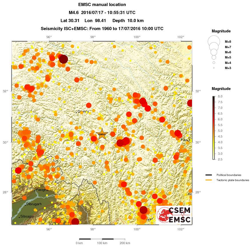 regional magnitude historical seismicity