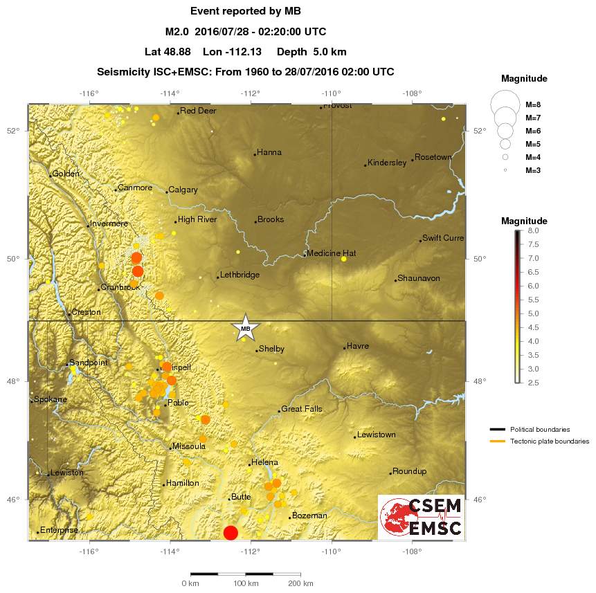 regional magnitude historical seismicity