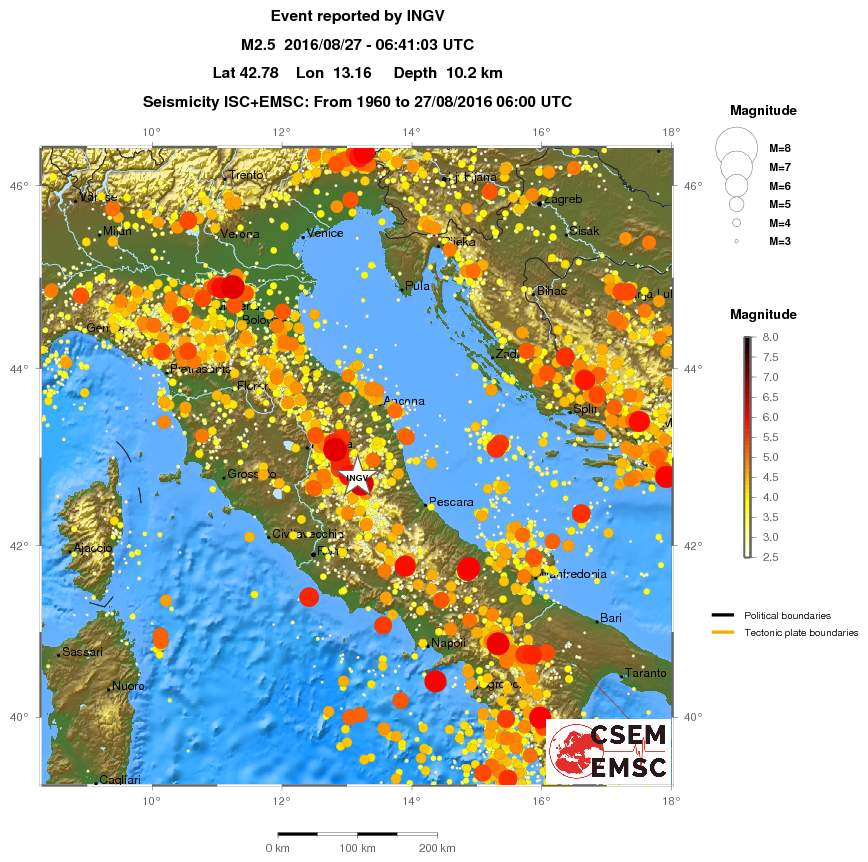 regional magnitude historical seismicity