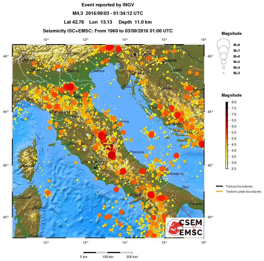 regional magnitude historical seismicity