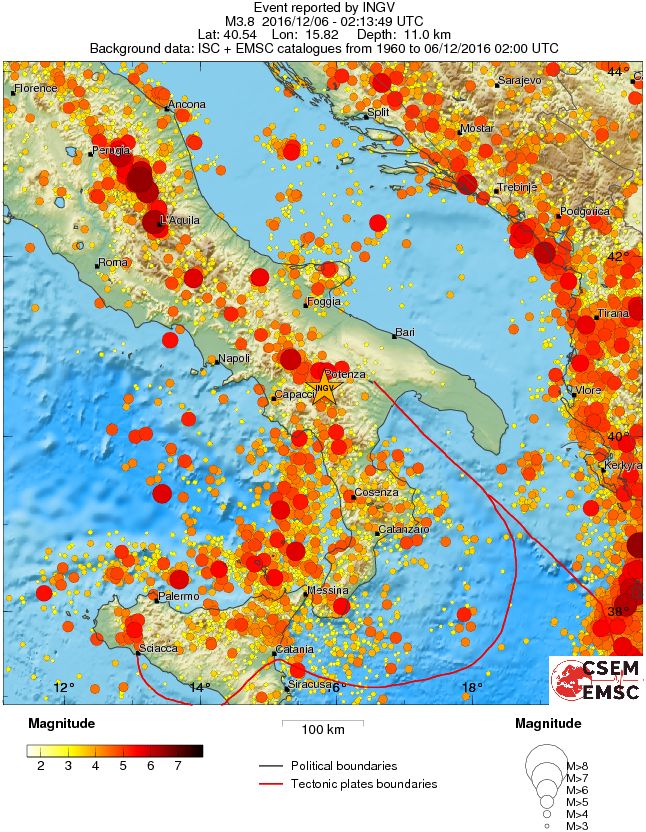 regional magnitude historical seismicity