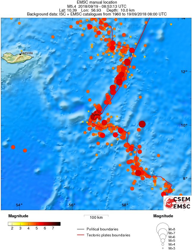 regional magnitude historical seismicity