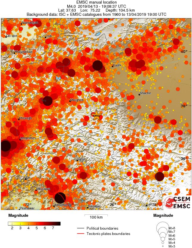 regional magnitude historical seismicity