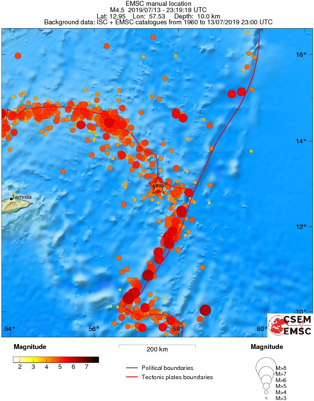 regional magnitude historical seismicity