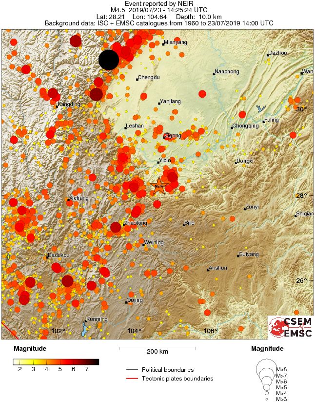 regional magnitude historical seismicity