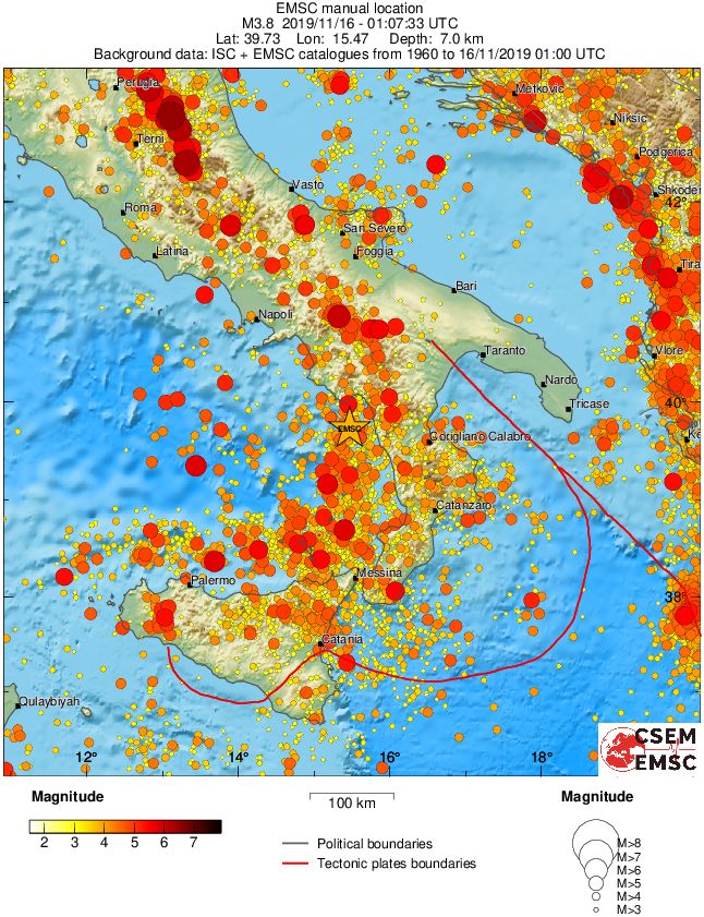regional magnitude historical seismicity