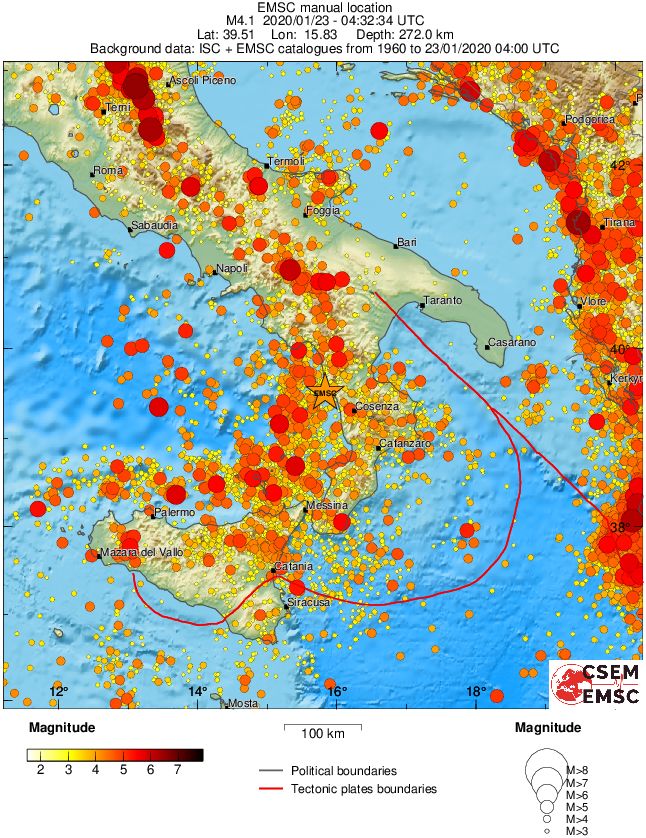 regional magnitude historical seismicity