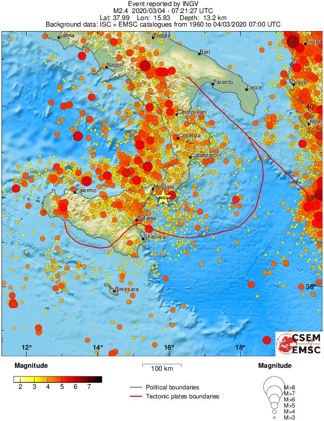regional magnitude historical seismicity