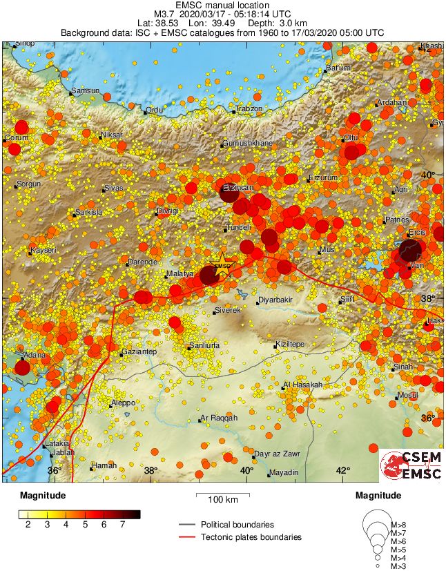 regional magnitude historical seismicity