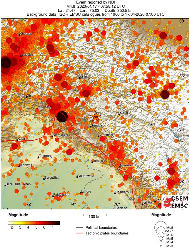regional magnitude historical seismicity
