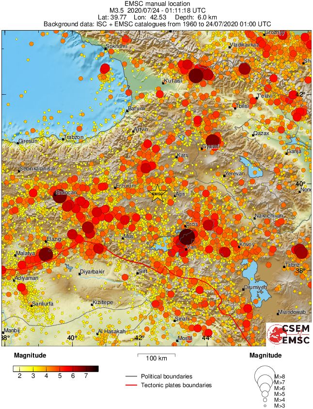 regional magnitude historical seismicity