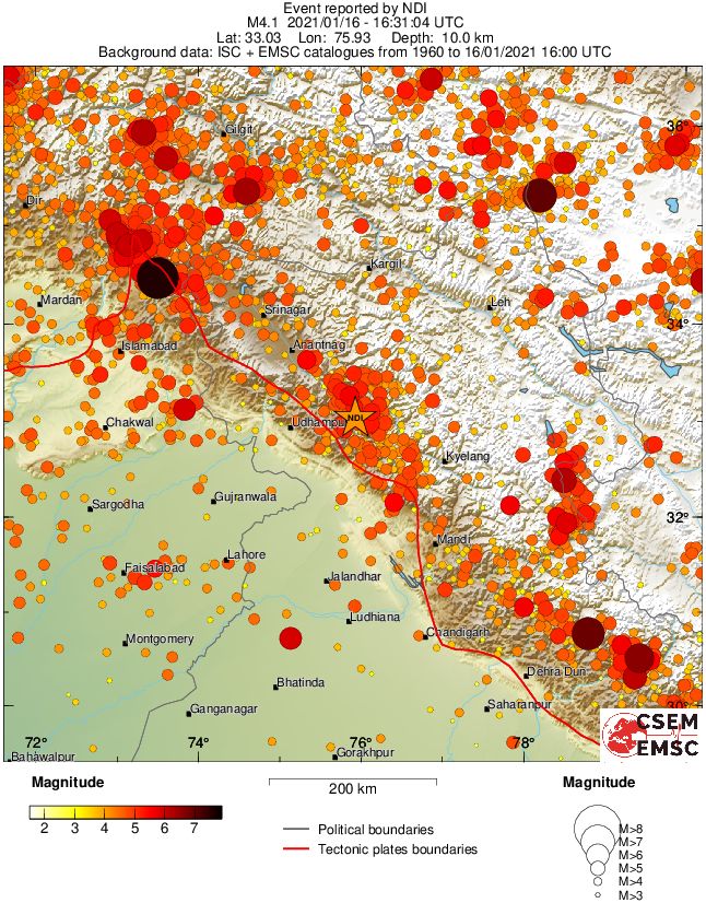 regional magnitude historical seismicity