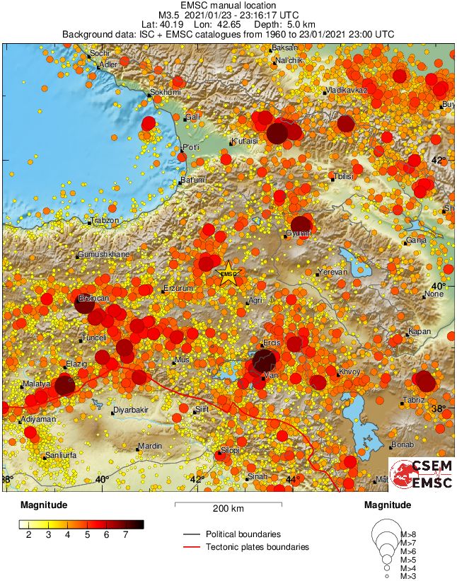 regional magnitude historical seismicity