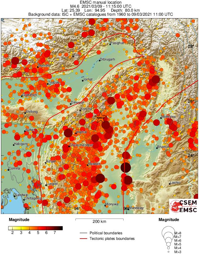 regional magnitude historical seismicity