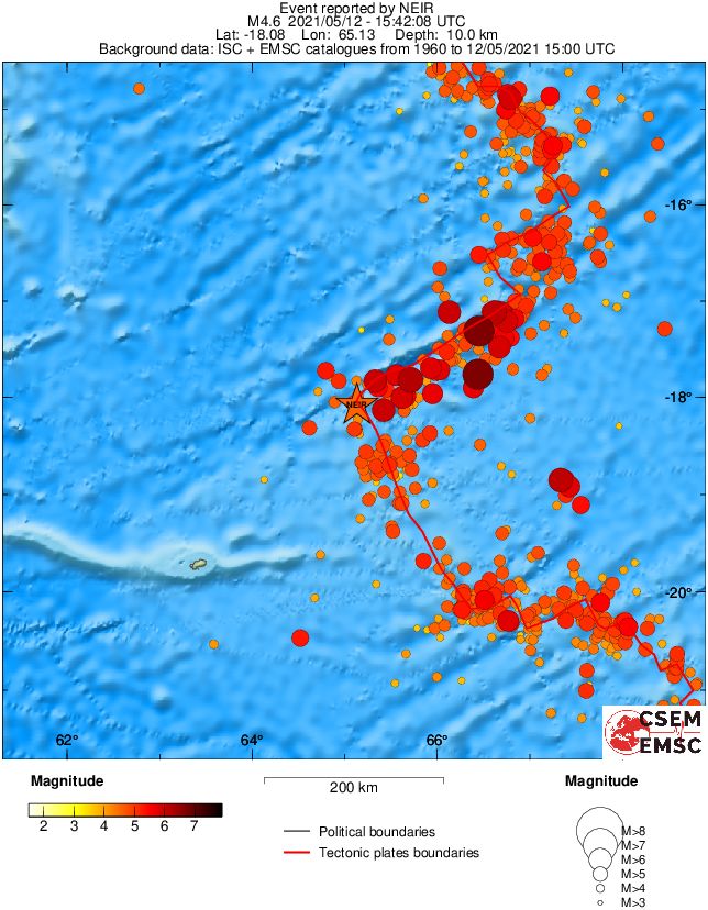 regional magnitude historical seismicity