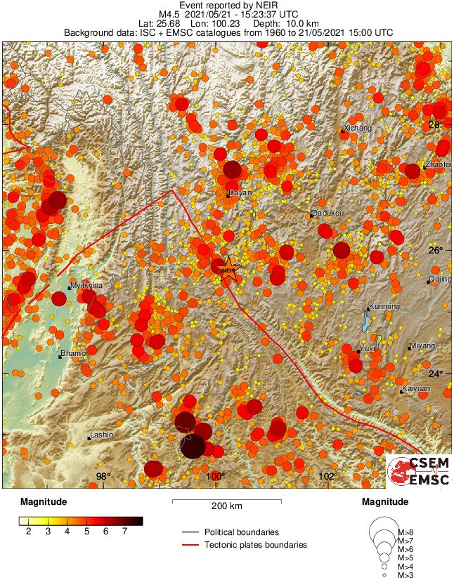 regional magnitude historical seismicity