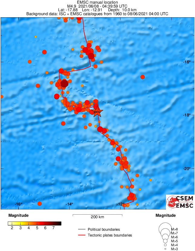 regional magnitude historical seismicity