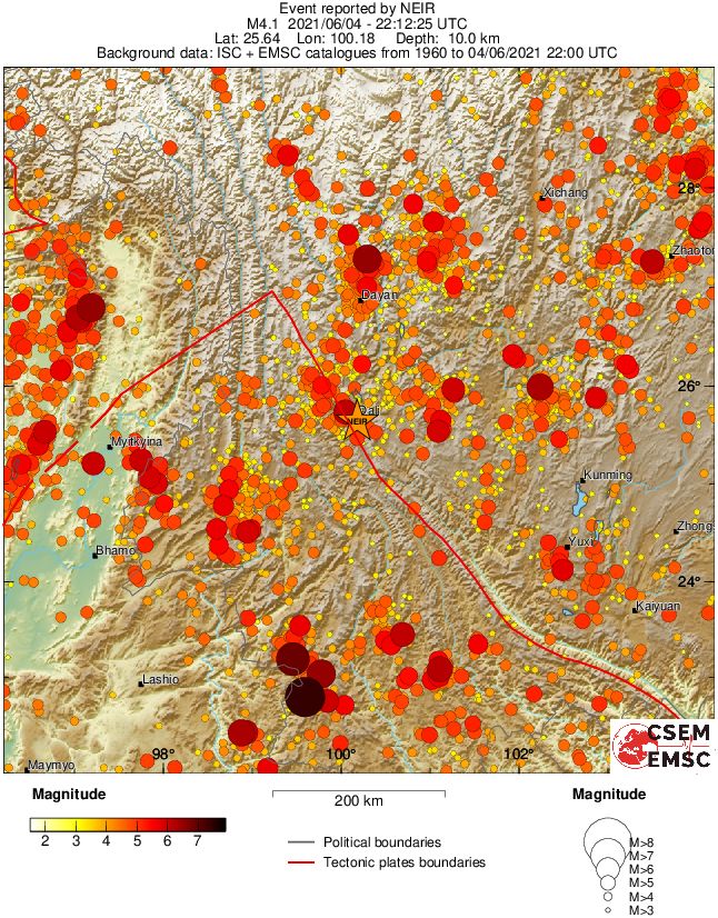 regional magnitude historical seismicity