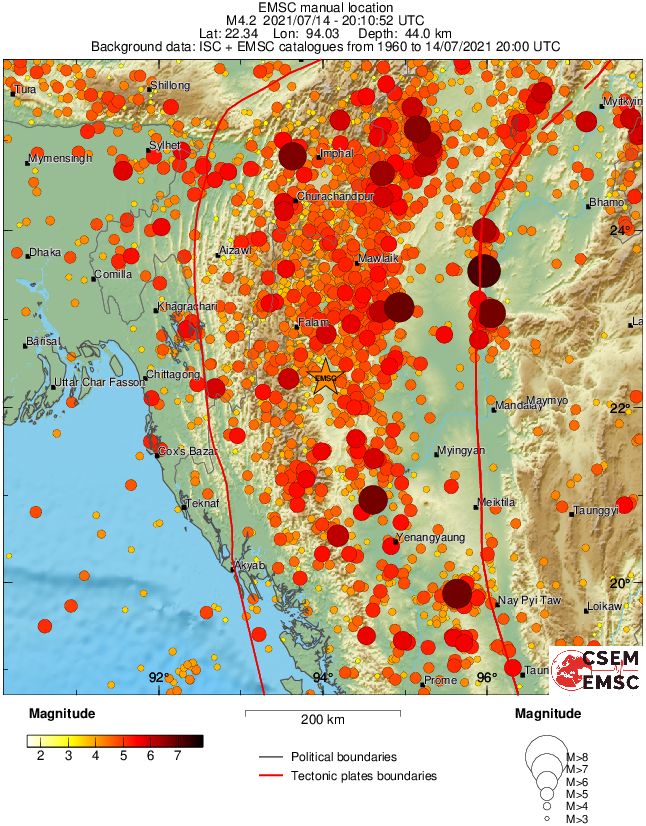 regional magnitude historical seismicity