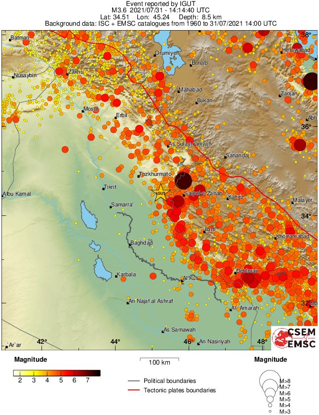 regional magnitude historical seismicity