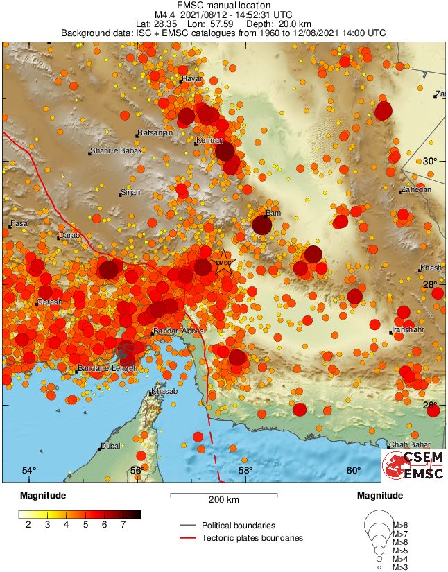 regional magnitude historical seismicity