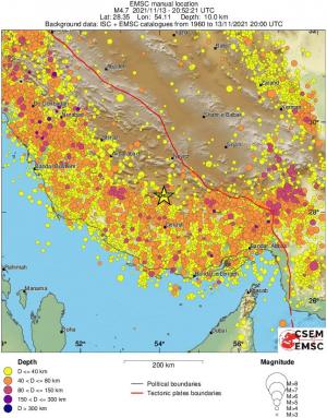 regional historical seismicity