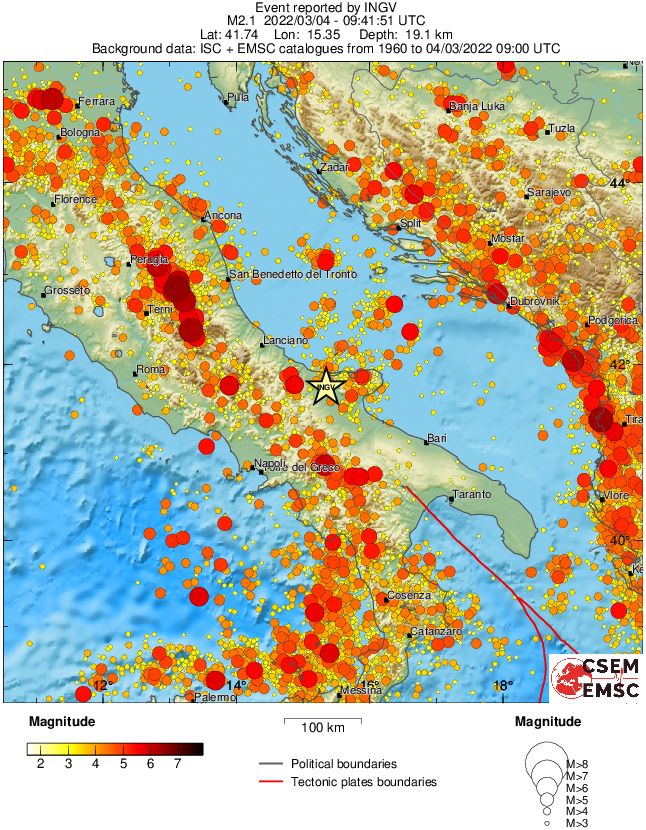 regional magnitude historical seismicity