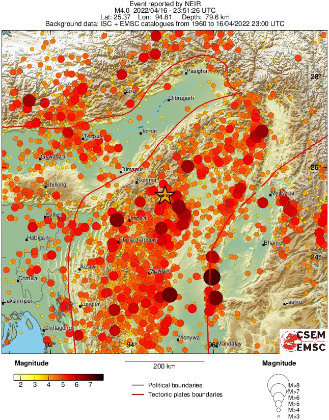 regional magnitude historical seismicity