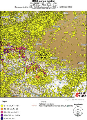 regional historical seismicity