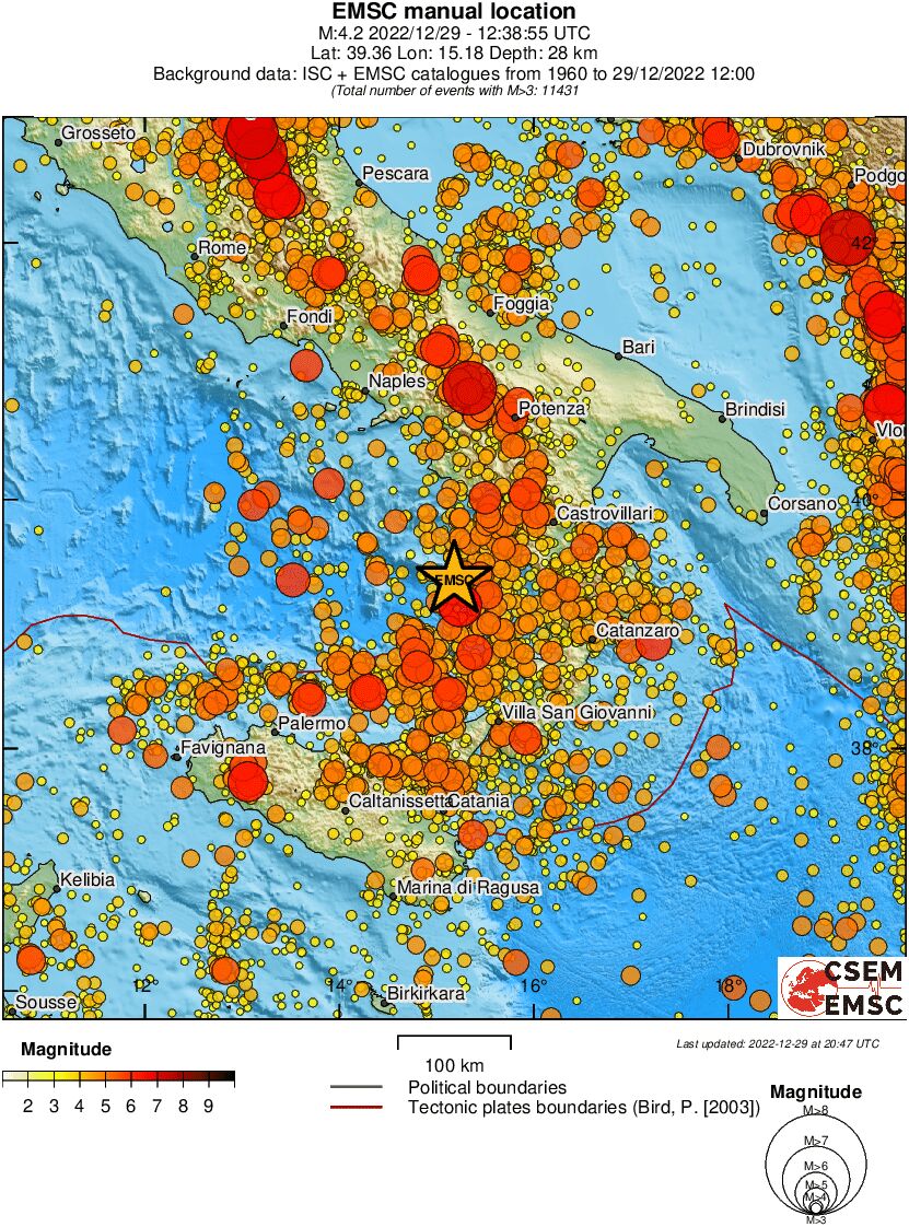regional magnitude historical seismicity