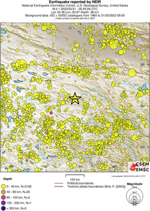regional historical seismicity