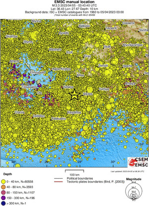 regional historical seismicity