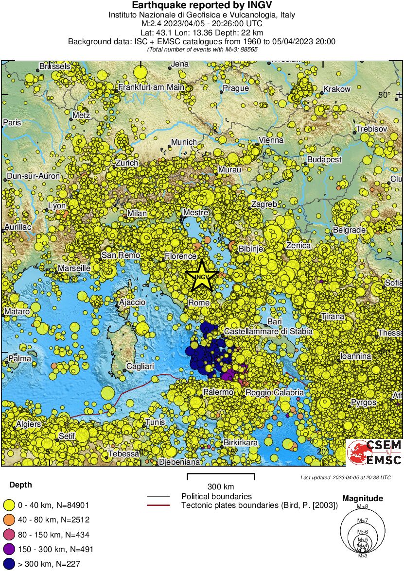 wide historical seismicity