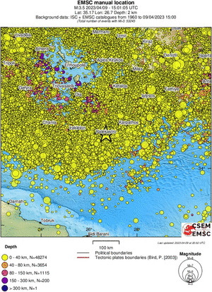 regional historical seismicity
